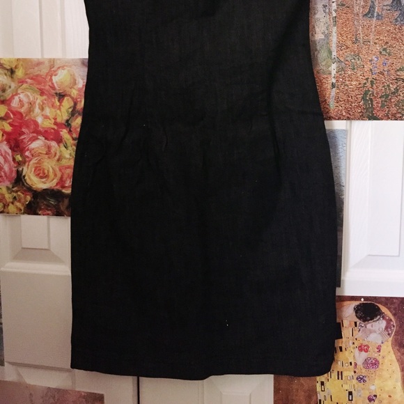 DKNYC Black Jean Strapless Dress - Picture 4 of 6